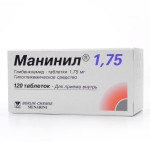 Манинил 1.75, таблетки 1.75 мг 120 шт