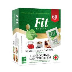 Заменитель сахара, Fit Parad (Фит Парад) 1 г 60 шт смесь подсластителей №7 на основе природных компонентов (эритрит + сукралоза + стевиозид) саше