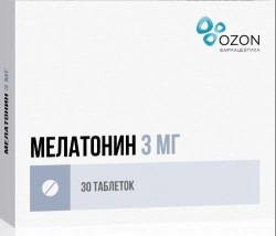 Мелатонин, таблетки покрытые оболочкой пленочной 3 мг 30 шт