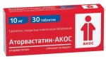 Аторвастатин-АКОС, таблетки покрытые пленочной оболочкой 10 мг 30 шт